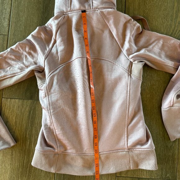 Athleta Triumph Luxe Shine, sherpa lined, full zip hoodie Dogwood Mauve sz XS - Picture 9 of 12